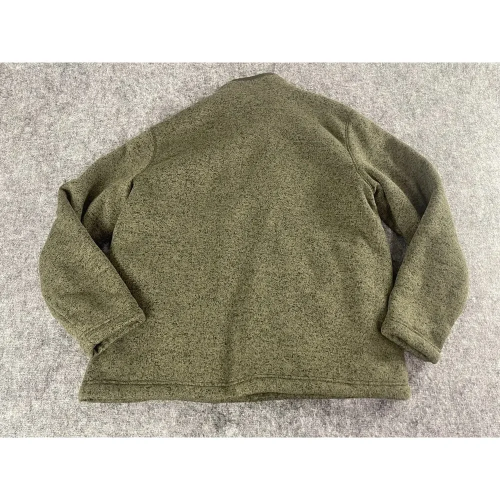 Orvis Sweater Mens Extra Large Green Sherpa Lined Jacket Quarter Zip N305